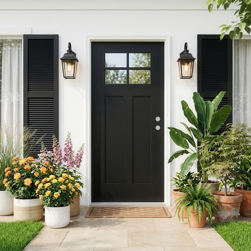 36x80 black fiberglass - black, entry